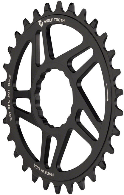 Wolf Tooth Direct Mount Chainring - 32t RaceFace/Easton CINCH Direct Mount Boost 3mm Offset Requires 12-Speed Hyperglide+ Chain BLK