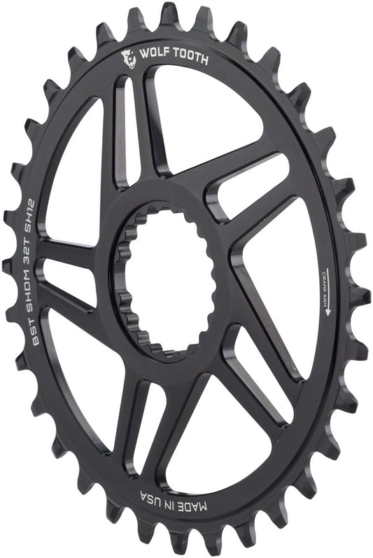 Wolf Tooth Direct Mount Chainring - 30t Shimano Direct Mount For Boost Cranks 3mm Offset Requires 12-Speed Hyperglide+ Chain BLK-Goodwynn's