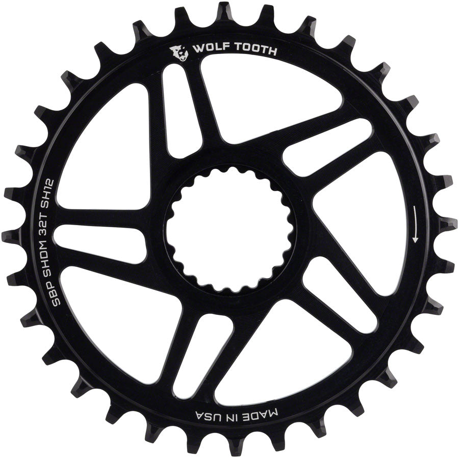 Wolf Tooth Direct Mount Chainring - 32t Shimano Direct Mount For Super Boost+ Cranks Requires 12-Speed Hyperglide+ Chain BLK-Goodwynn&#39;sGoodwynn&#39;s