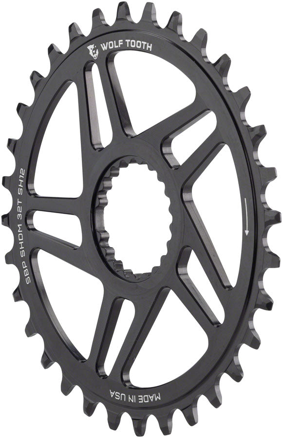 Wolf Tooth Direct Mount Chainring - 32t Shimano Direct Mount For Super Boost+ Cranks Requires 12-Speed Hyperglide+ Chain BLK-Goodwynn&#39;sGoodwynn&#39;s