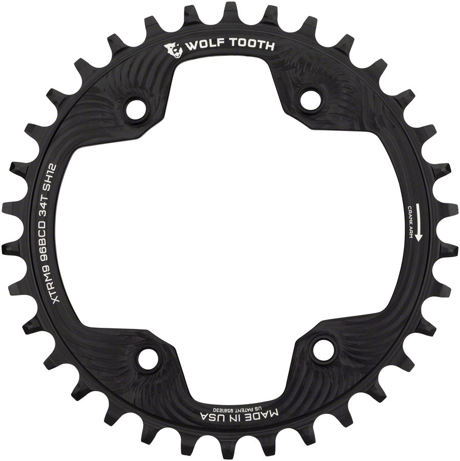 Wolf Tooth 96 BCD Chainring - 32t 96 Asymmetric BCD 4-Bolt For Shimano Cranks Use 12-Speed Hyperglide+ Chain BLK-Goodwynn&#39;sGoodwynn&#39;s