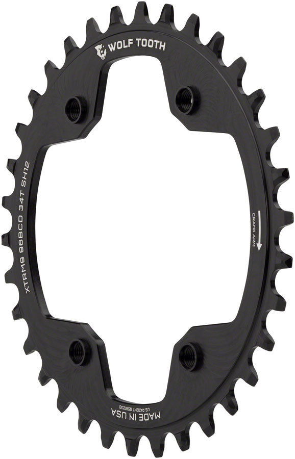 Wolf Tooth 96 BCD Chainring - 32t 96 Asymmetric BCD 4-Bolt For Shimano Cranks Use 12-Speed Hyperglide+ Chain BLK-Goodwynn&#39;sGoodwynn&#39;s