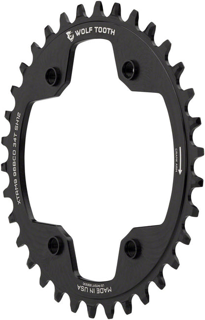 Wolf Tooth 96 BCD Chainring - 32t 96 Asymmetric BCD 4-Bolt For Shimano Cranks Use 12-Speed Hyperglide+ Chain BLK