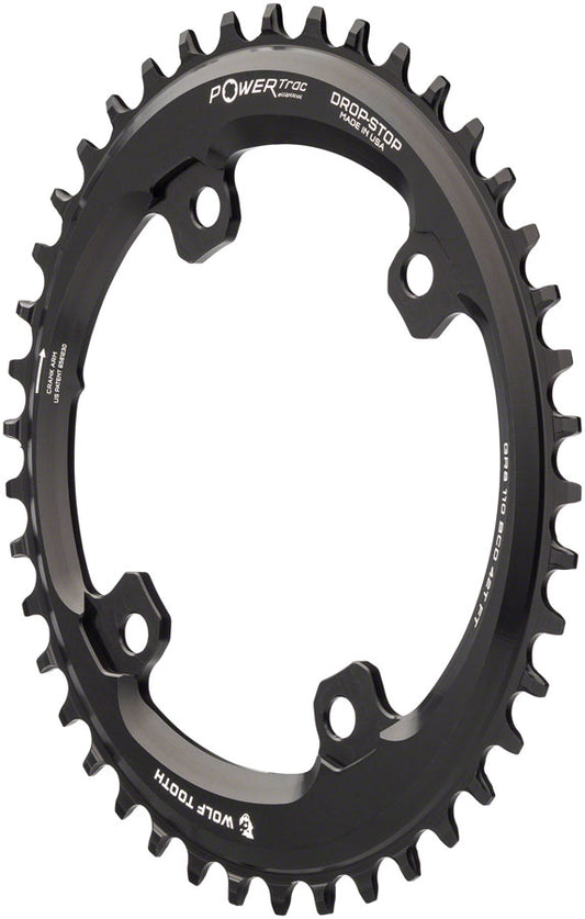 Wolf Tooth Elliptical Shimano 110 Asymmetric BCD Chainring - 42t 110 Asymmetric BCD 4-Bolt Drop-Stop For Shimano GRX Cranks BLK-Goodwynn's