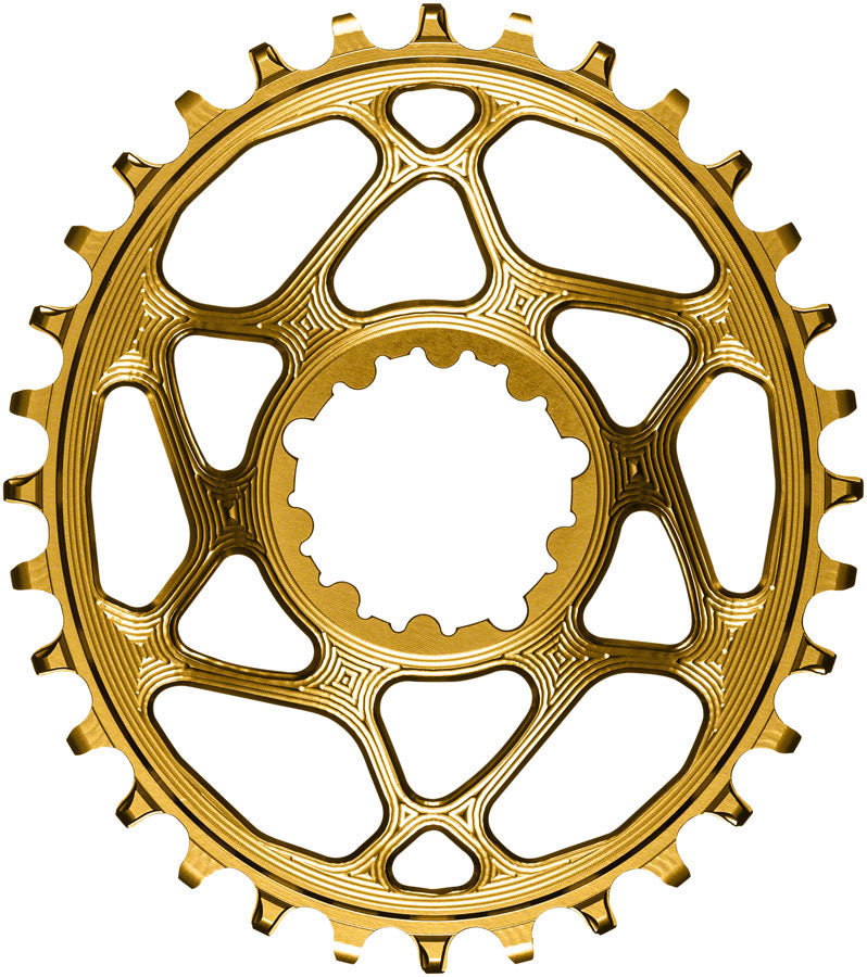 absoluteBLACK Oval Narrow-Wide Direct Mount Chainring - 32t SRAM 3-Bolt Direct Mount 3mm Offset Gold