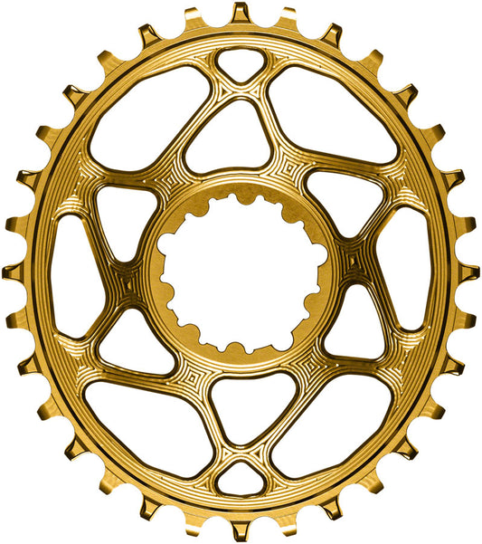 absoluteBLACK Oval Narrow-Wide Direct Mount Chainring - 32t SRAM 3-Bolt Direct Mount 3mm Offset Gold-Goodwynn's