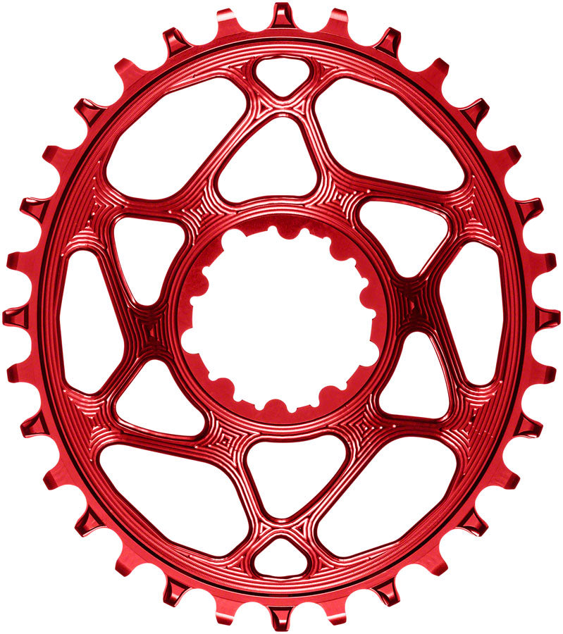 absoluteBLACK Oval Narrow-Wide Direct Mount Chainring - 32t SRAM 3-Bolt Direct Mount 3mm Offset Red