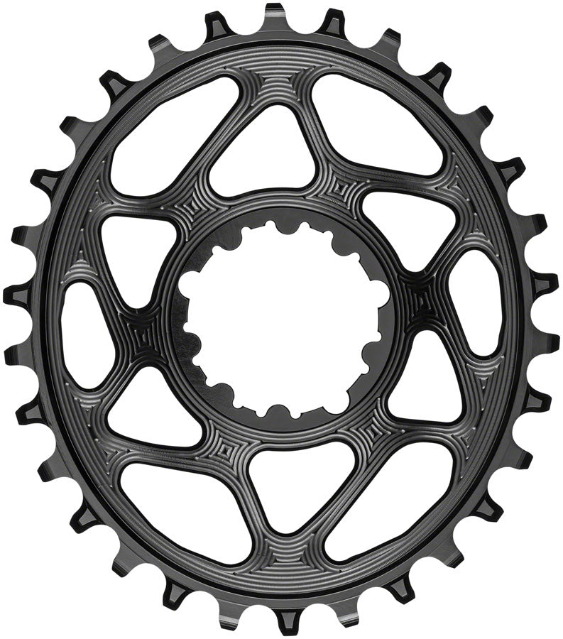 absoluteBLACK Oval Direct Mount Chainring - 30t SRAM 3-Bolt Direct Mount 3mm Offset Requires Hyperglide+ Chain BLK