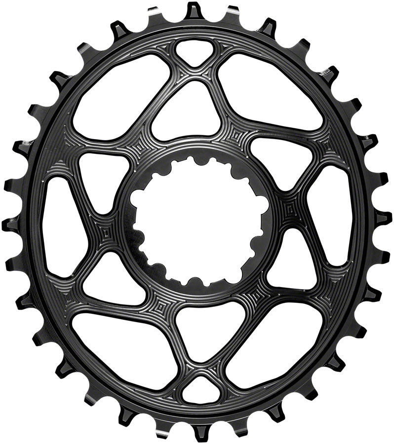 absoluteBLACK Oval Direct Mount Chainring - 32t SRAM 3-Bolt Direct Mount 3mm Offset Requires Hyperglide+ Chain BLK