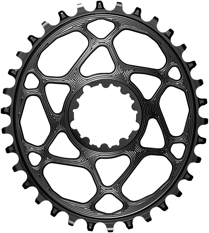 absoluteBLACK Oval Direct Mount Chainring - 34t SRAM 3-Bolt Direct Mount 3mm Offset Requires Hyperglide+ Chain BLK