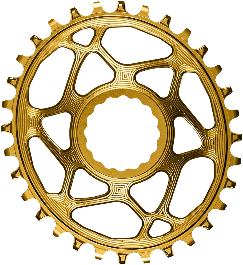 absoluteBLACK Oval Narrow-Wide Direct Mount Chainring - 32t CINCH Direct Mount 3mm Offset Gold-Goodwynn&#39;sGoodwynn&#39;s