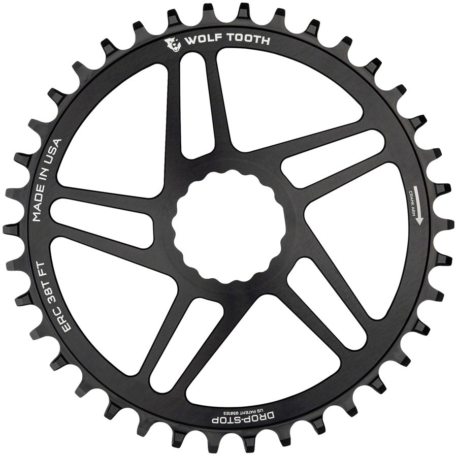 Wolf Tooth Direct Mount Chainring - 42t RaceFace/Easton CINCH Direct Mount Drop-Stop 10/11/12-Speed Eagle Flattop Compatible BLK