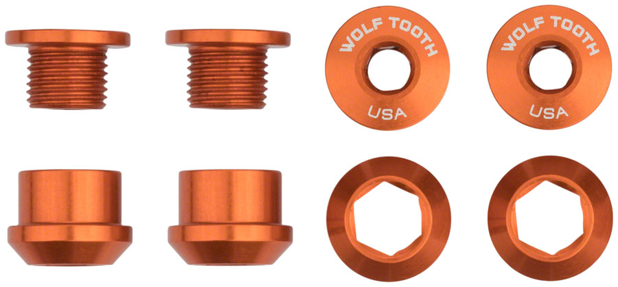 Wolf Tooth 1x Chainring Bolt Set - 6mm Dual Hex Fittings Set/4 Orange-Goodwynn&#39;sGoodwynn&#39;s