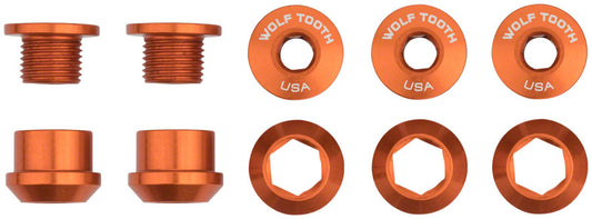 Wolf Tooth 1x Chainring Bolt Set - 6mm Dual Hex Fittings Set/5 Orange-Goodwynn's