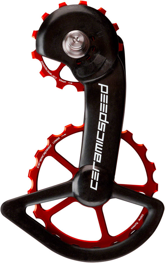 CeramicSpeed OSPW Pulley Wheel System Shimano 9100/9150 8000 SS/8050 SS - Alloy Pulley Carbon Cage Red-Goodwynn&#39;sGoodwynn&#39;s