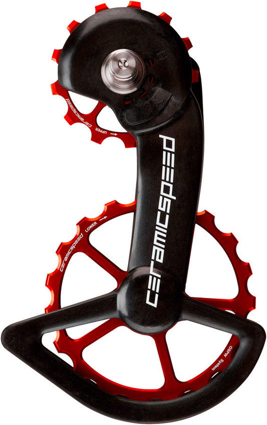 CeramicSpeed OSPW Pulley Wheel System Shimano 9100/9150 8000 SS/8050 SS - Alloy Pulley Carbon Cage Red-Goodwynn's