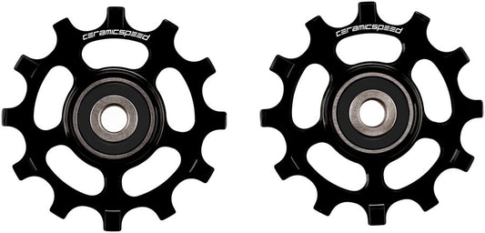 CeramicSpeed Pulley Wheels SRAM AXS Road 12-Speed - 12 Tooth Coated Races Alloy BLK-Goodwynn's