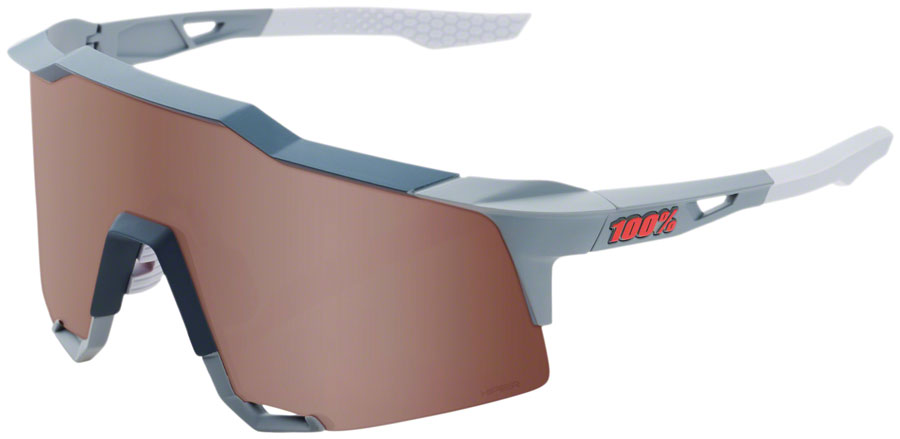 100% Speedcraft Sunglasses - Soft Tact Stone Gray HiPER Crimson Silver Mirror Lens-Goodwynn&#39;sGoodwynn&#39;s