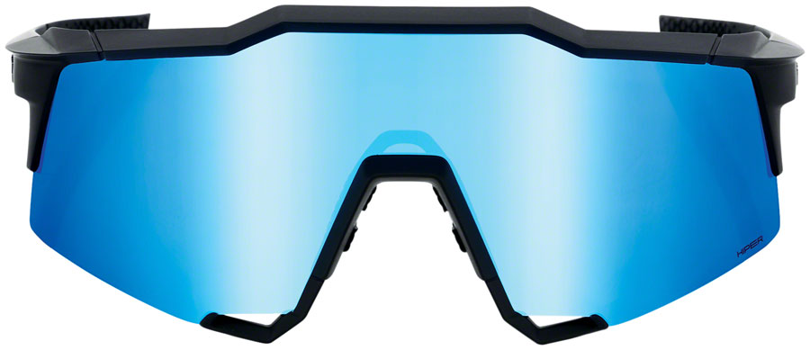 100% Speedcraft Sunglasses - Matte Black HiPER Blue Multilayer Mirror Lens