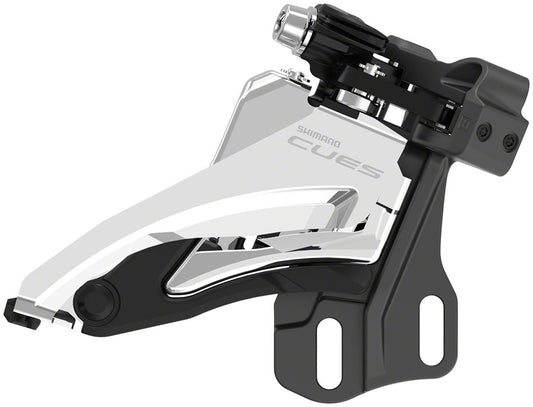 Shimano CUES FD-U6000-E Front Derailleur - 10/11-Speed Double Side Swing E-Type Mount W/O BB Bracket Plate 36/40t Max BLK/Silver-Goodwynn's