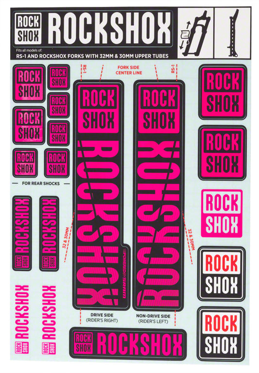 RockShox Fork Decal Kit - 30/32mm/RS1 Magenta-Goodwynn's