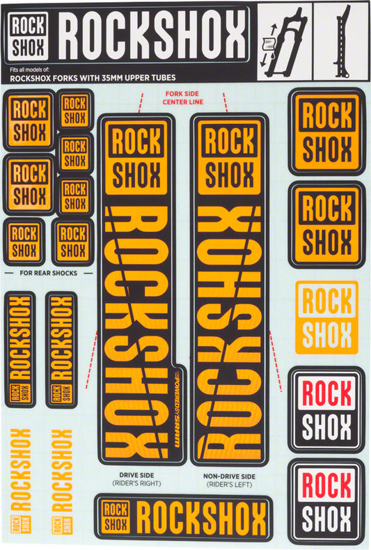 RockShox Fork Decal Kit - 35mm Orange-Goodwynn's