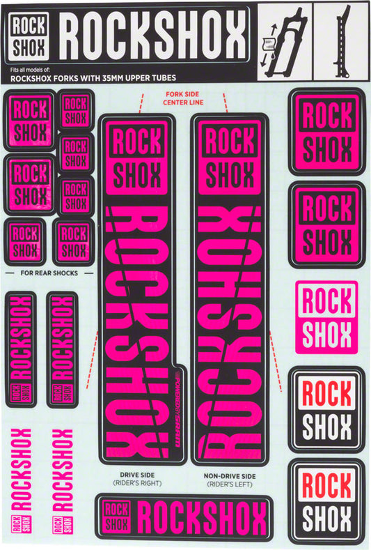 RockShox Fork Decal Kit - 35mm Magenta-Goodwynn's