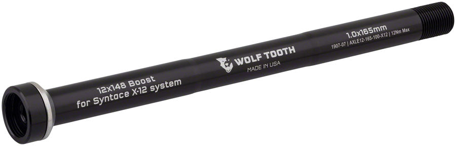 Wolf Tooth Rear Thru Axle - M12 1.0 x 165mm for X12 x 148mm Black-Goodwynn&#39;sGoodwynn&#39;s