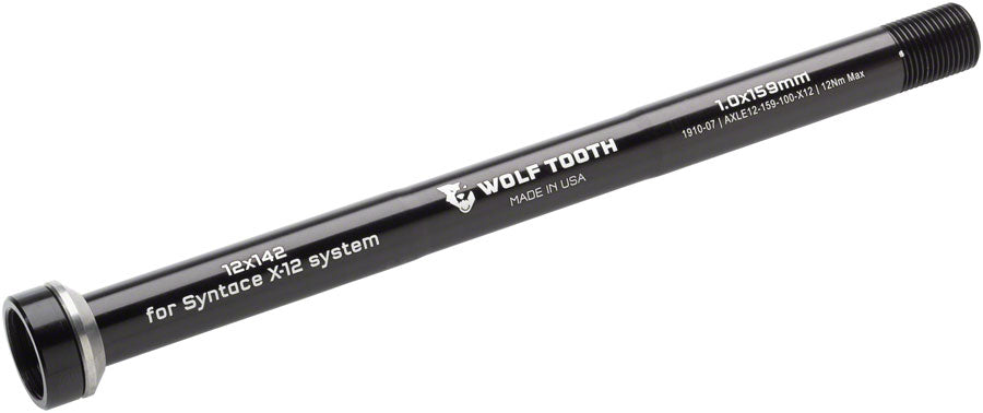 Wolf Tooth Rear Thru Axle - M12 1.0 x 159mm for X12 x 142mm Black-Goodwynn&#39;sGoodwynn&#39;s