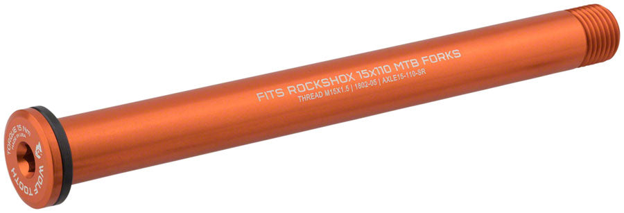 Wolf Tooth Front Thru Axle - RockShox 15 x 110mm Orange