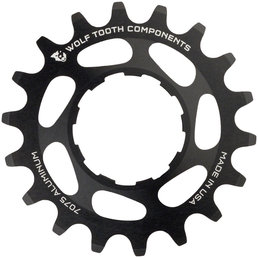 Wolf Tooth Single Speed Aluminum Cog - 18t Compatible 3/32" Chains BLK-Goodwynn&#39;sGoodwynn&#39;s