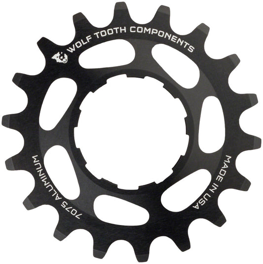 Wolf Tooth Single Speed Aluminum Cog - 18t Compatible 3/32" Chains BLK-Goodwynn's