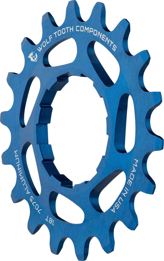 Wolf Tooth Single Speed Aluminum Cog - 18t Compatible with 3/32" Chains Blue-Goodwynn's