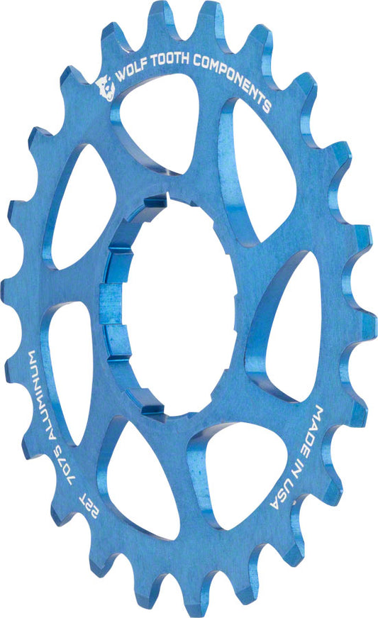 Wolf Tooth Single Speed Aluminum Cog - 22t Compatible with 3/32" Chains Blue-Goodwynn's