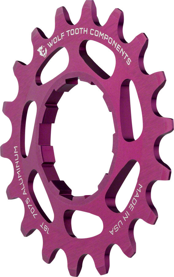 Wolf Tooth Single Speed Aluminum Cog - 18t Compatible 3/32" Chains Purple-Goodwynn&#39;sGoodwynn&#39;s