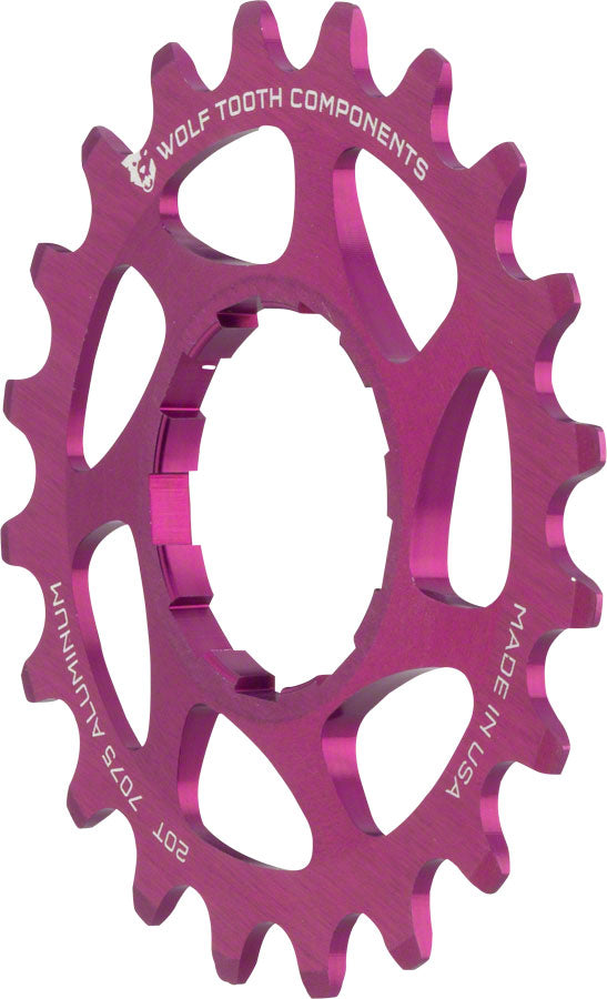 Wolf Tooth Single Speed Aluminum Cog - 20t Compatible 3/32" Chains Purple