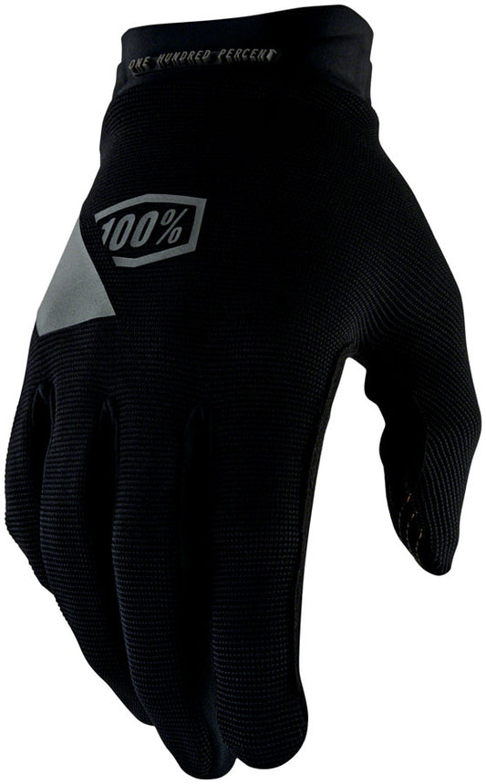 100% Ridecamp Gel Gloves - Black Full Finger Large