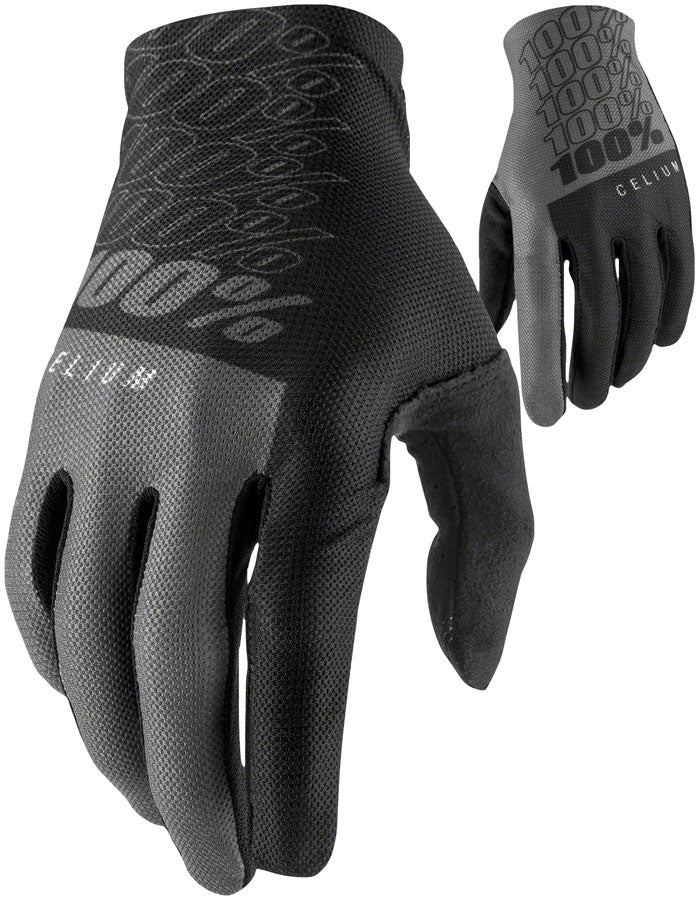 100% Celium Gloves - Black/Gray Full Finger Medium-Goodwynn&#39;sGoodwynn&#39;s