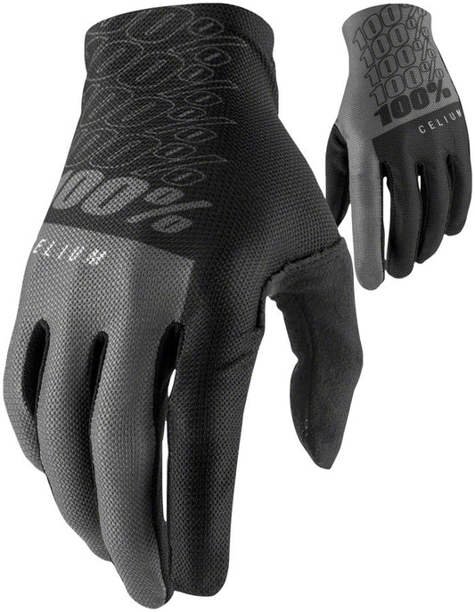 100% Celium Gloves - Black/Gray Full Finger Medium-Goodwynn's