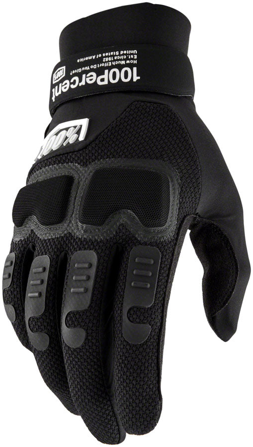 100% Langdale Gloves - Black Full Finger Mens Medium-Goodwynn's