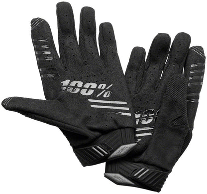 100% R-Core Gloves - Black Full Finger Mens Medium