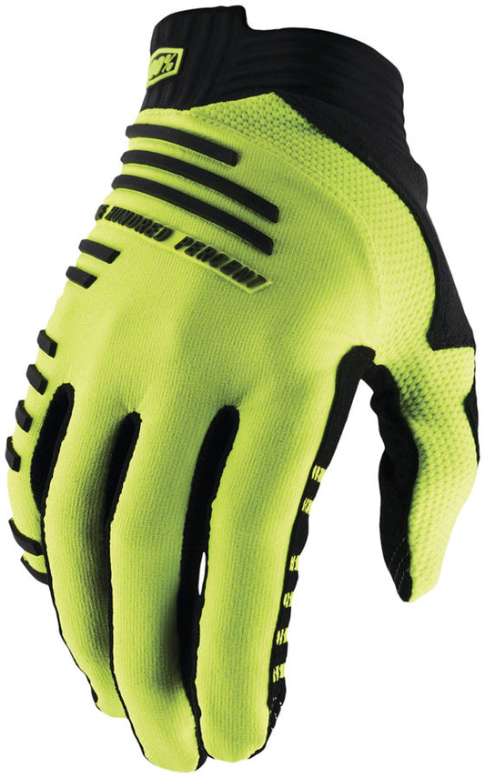 100% R-Core Gloves - Yellow Full Finger Mens Small