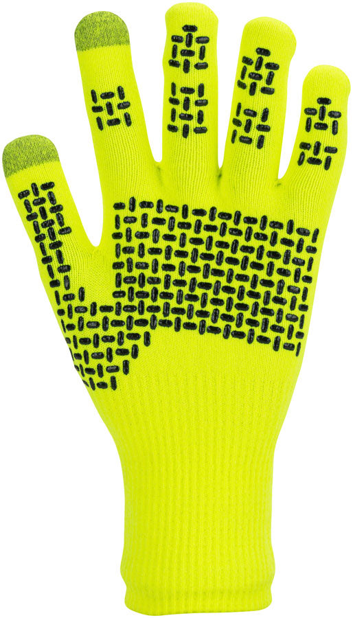 SealSkinz Waterproof All Weather Knit Glove - Neon Yellow Full Finger Small