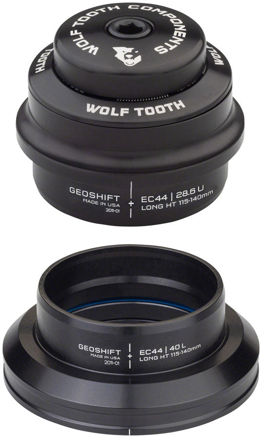 Wolf Tooth GeoShift Performance Angle Headset - 1 Deg Long EC44/EC44 Black-Goodwynn&#39;sGoodwynn&#39;s