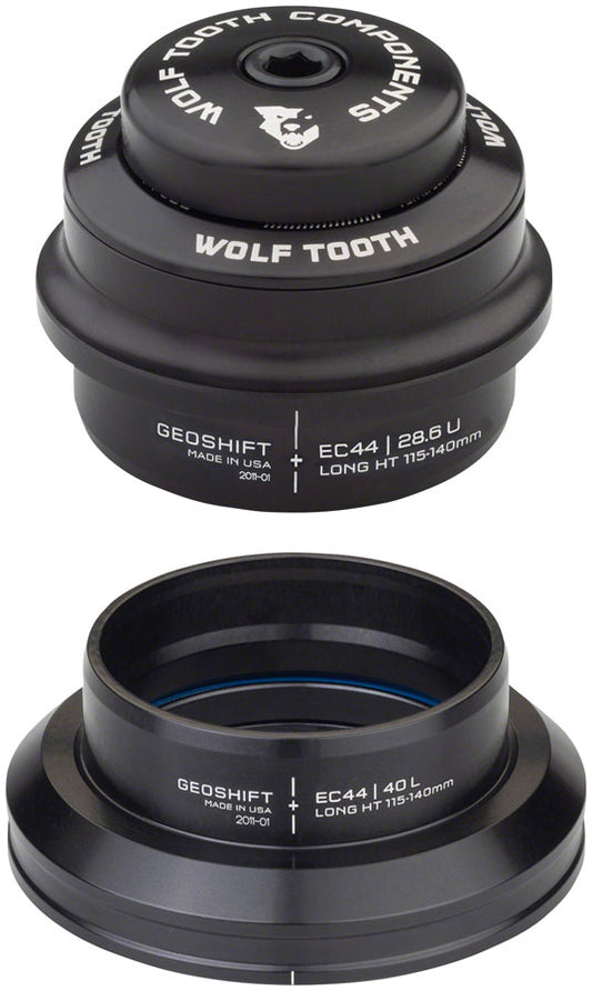 Wolf Tooth GeoShift Performance Angle Headset - 1 Deg Long EC44/EC44 Black-Goodwynn's