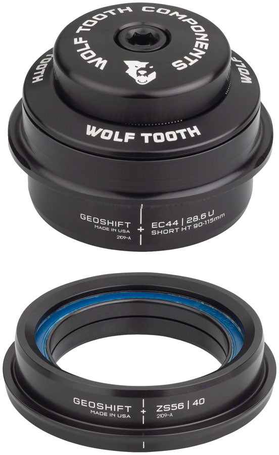 Wolf Tooth GeoShift Performance Angle Headset - 2 Deg Short EC44/ZS56 Black-Goodwynn&#39;sGoodwynn&#39;s