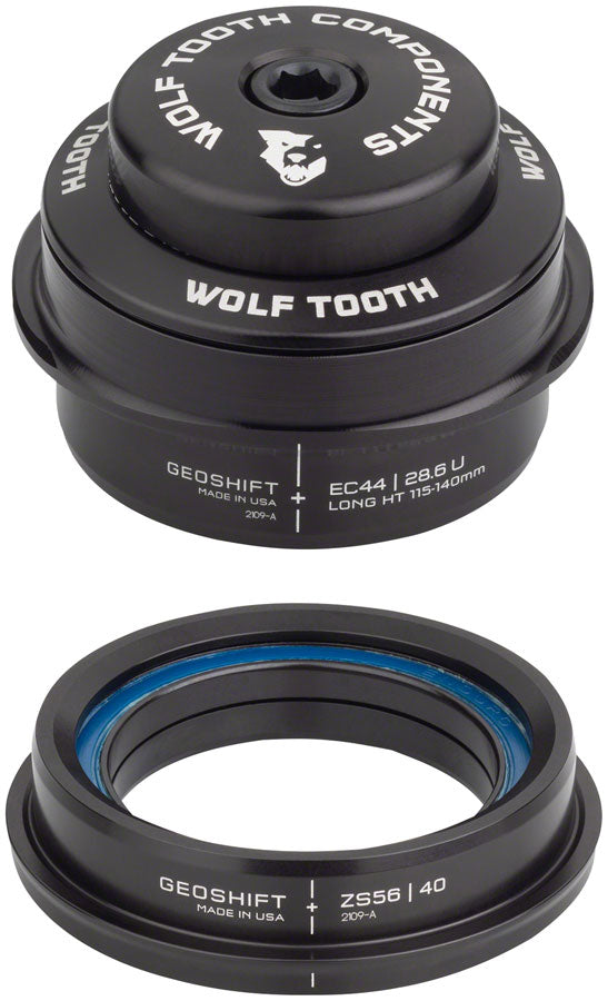 Wolf Tooth GeoShift Performance Angle Headset - 2 Deg Long EC44/ZS56 Black-Goodwynn&#39;sGoodwynn&#39;s