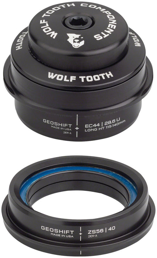 Wolf Tooth GeoShift Performance Angle Headset - 2 Deg Long EC44/ZS56 Black-Goodwynn's