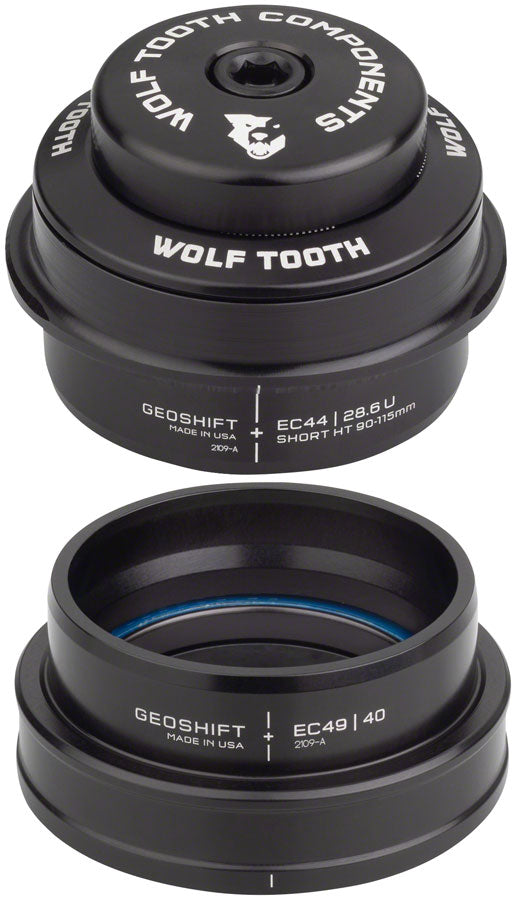 Wolf Tooth GeoShift Performance Angle Headset - 2 Deg Short EC44/EC49 Black-Goodwynn&#39;sGoodwynn&#39;s