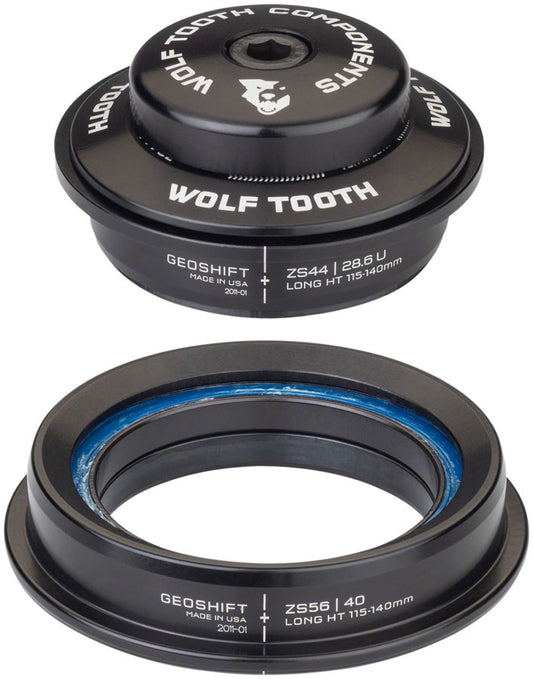 Wolf Tooth GeoShift Performance Angle Headset - 1 Deg Long ZS44/ZS56 Black-Goodwynn's